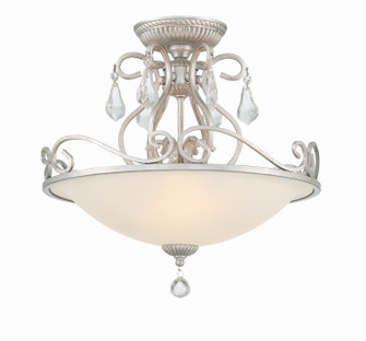 Ashton Three Light Semi Flush Mount in Olde Silver (60|5010-OS-CL-S)