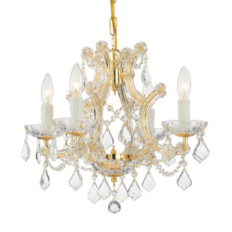 Maria Theresa Four Light Mini Chandelier in Gold (60|4474-GD-CL-MWP)