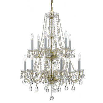 Traditional Crystal 12 Light Chandelier in Polished Brass (60|1137-PB-CL-MWP)