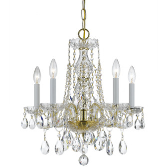 Traditional Crystal Five Light Mini Chandelier in Polished Brass (60|1061-PB-CL-S)