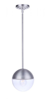 Evie One Light Outdoor Pendant in Satin Aluminum (46|ZA3411-SA)