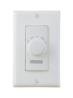 4 Speed Fan/2 Light Control 4 Speed Fan Control w/Decorative Plate in White (46|CM-RTF-W)