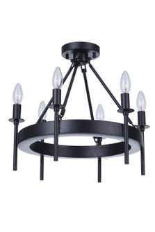 Larrson Six Light Semi-Flush Mount in Flat Black (46|54356-FB)