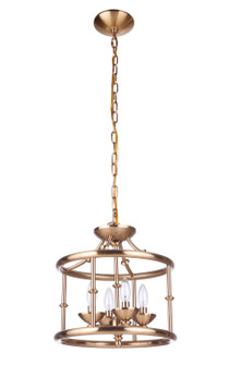 Marlowe Four Light Convertible Semi Flush/Pendant in Satin Brass (46|53754-SB)