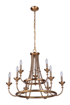 Marlowe Nine Light Chandelier in Satin Brass (46|53729-SB)