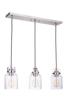 Foxwood Three Light Linear Pendant in Brushed Polished Nickel (46|53693-BNK)
