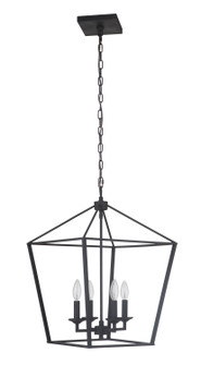 Flynt Four Light Foyer Pendant in Flat Black (46|52935-FB)