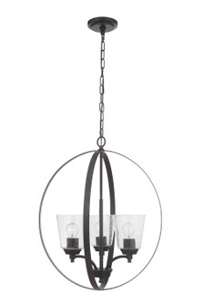 Tyler Three Light Foyer Pendant in Flat Black (46|50233-FB)