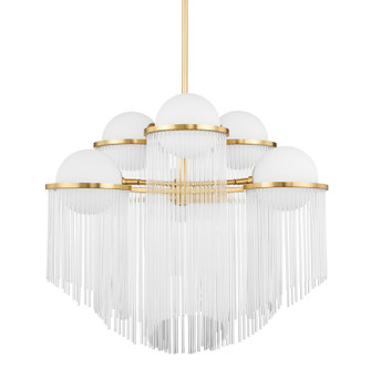 Celestial Six Light Chandelier in Aged Brass (68|398-32-AGB)