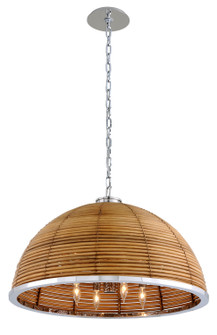 Carayes Eight Light Chandelier in Natural Rattan Stainless Steel (68|277-48)