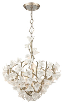 Lily Six Light Pendant in Enchanted Silver Leaf (68|211-47)