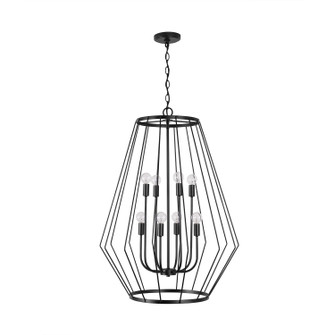 Corey Eight Light Foyer Pendant in Matte Black (65|538881MB)