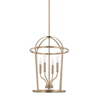 Greyson Four Light Foyer Pendant in Aged Brass (65|528541AD)