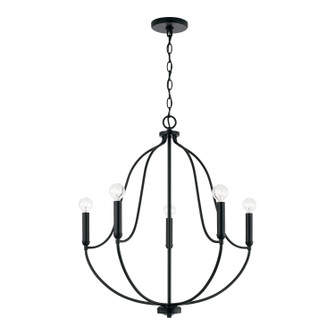 Madison Five Light Chandelier in Matte Black (65|447051MB)