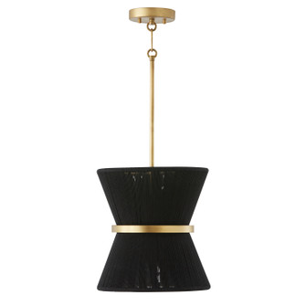Cecilia One Light Pendant in Black Rope and Patinaed Brass (65|341211KP)