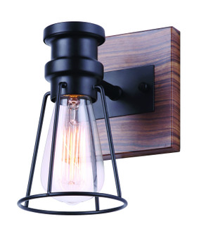 Blake One Light Vanity in Black/Faux Wood (387|IVL752A01BKW)