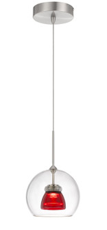Dimmable With Lutron Brand Dimmers: Dvcl-153P, Scl LED Mini Pendant in Red Clear (225|UP-335-CL-REDCL)