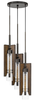 Almeria Three Light Pendant in Pine/Iron (225|FX-3690-3)