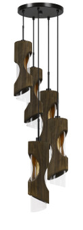 Zamora Five Light Pendant in Smoky Wood (225|FX-3669-5)