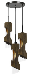 Zamora Three Light Pendant in Smoky Wood (225|FX-3669-3)