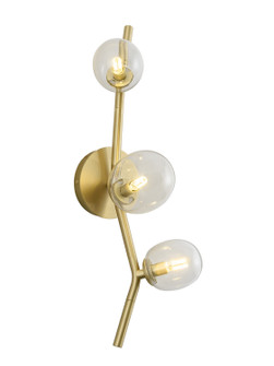 Hampton Three Light Wall Sconce in Brushed Brass With Clear Glass (192|HF4803-CLR)