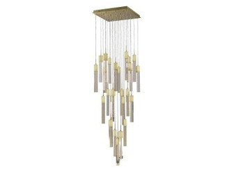 The Original Glacier Avenue 25 Light Pendant in Brushed Brass (192|HF1904-25-GL-BB-C)