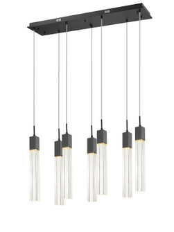 The Original Glacier Avenue Seven Light Pendant in Black (192|HF1900-7-GL-BK-C)