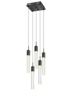 The Original Glacier Avenue Five Light Pendant in Black (192|HF1900-5-GL-BK-C)