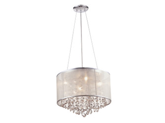 Riverside Dr. Four Light Dual Mount/Flush & Hanging in Silver Organza Silk (192|HF1504-SLV)