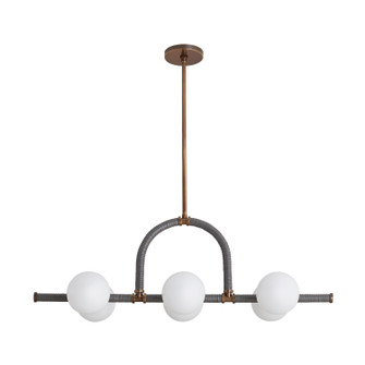 Harrison Six Light Linear Chandelier in Heritage Brass (314|89469)