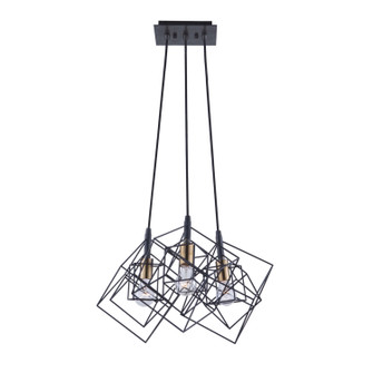 Artistry Three Light Chandelier in Matte Black & Harvest Brass (78|AC11118)