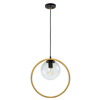 Lugano One Light Pendant in Black & Vintage Brass (78|AC10890VB)