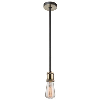 Tribeca One Light Pendant in Matte Black & Satin Brass (78|AC10780BK)