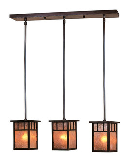Huntington Three Light Pendant in Rustic Brown (37|HICH-4L/3DTRM-RB)