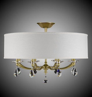 Kensington Eight Light Flush Mount in Pewter w/Polished Nickel Accents (183|FM5497-O-37G-38G-ST-PG)