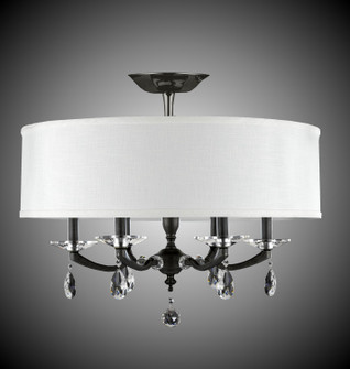 Kensington Six Light Flush Mount in Pewter w/Polished Nickel Accents (183|FM5495-O-37G-38G-ST-PG)