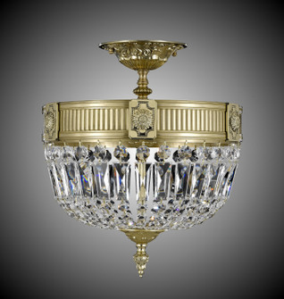 Finisterra Three Light Semi Flush Mount in Polished Brass w/Black Inlay (183|FM2151-P-12G)