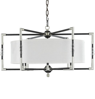 Magro Six Light Chandelier in Old Bronze Satin w/Pewter Accents (183|CH3704-35S-37G-ST-HL)