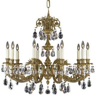 Finisterra Ten Light Chandelier in Polished Brass w/Umber Inlay (183|CH2004-O-01G-ST)