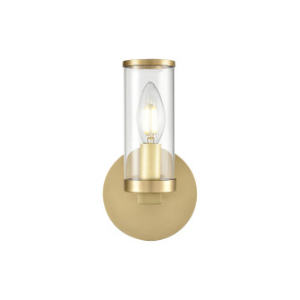 Revolve One Light Wall Sconce in Clear Glass/Natural Brass (452|WV309001NBCG)