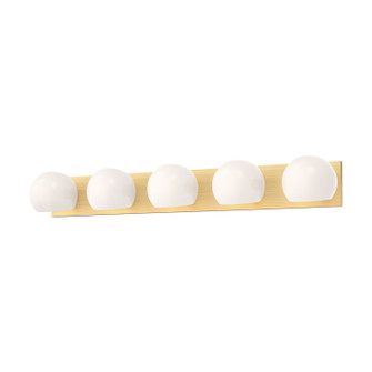 Willow Five Light Bathroom Fixtures in Brushed Gold/Opal Matte Glass (452|VL548540BGOP)