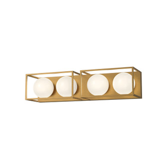 Amelia Four Light Bathroom Fixtures in Aged Gold/Opal Matte Glass (452|VL519427AGOP)