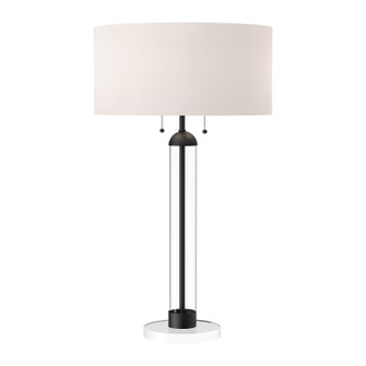 Sasha Two Light Table Lamp in Matte Black/White Linen (452|TL567218MBWL)