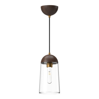 Emil One Light Pendant in Aged Gold/Walnut (452|PD542207AGWT)