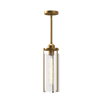 Belmont One Light Pendant in Aged Gold/Clear Water Glass (452|PD536005AGWC)