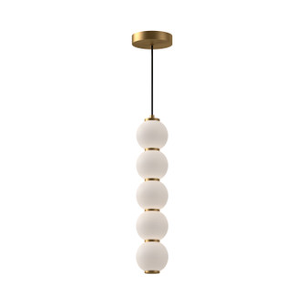 Bijou LED Pendant in Aged Gold/Opal Matte Glass (452|PD531515AGOP)