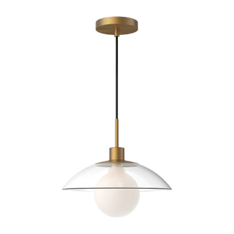 Francesca One Light Pendant in Aged Gold/Clear Glass (452|PD517112AGCL)