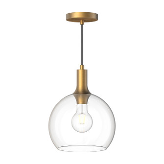 Castilla One Light Pendant in Aged Gold/Clear Glass (452|PD506210AGCL)