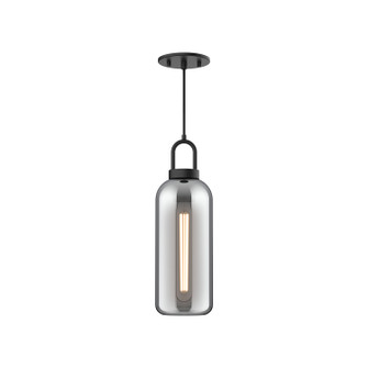 Soji One Light Pendant in Matte Black/Smoked Solid Glass (452|PD401505MBSM)