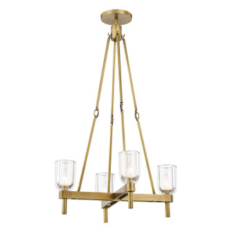 Lucian Four Light Pendant in Clear Crystal/Vintage Brass (452|PD338422VBCC)